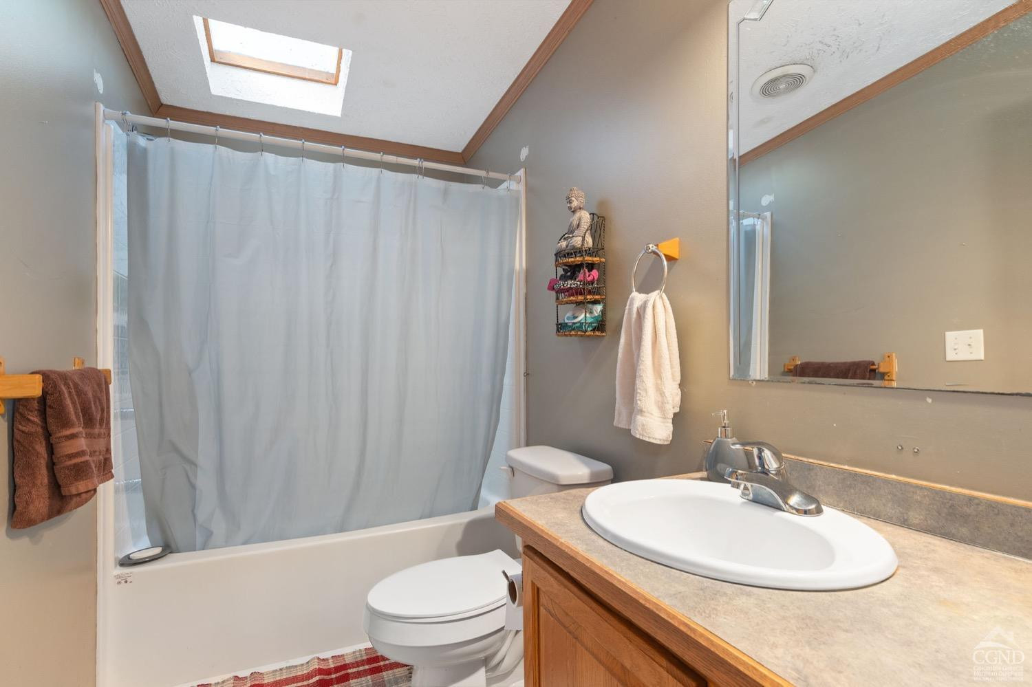 188 Taibbi Road Gilboa, NY 12076 - Photo 32 of 54 a bathroom with a sink a toilet and shower curtain