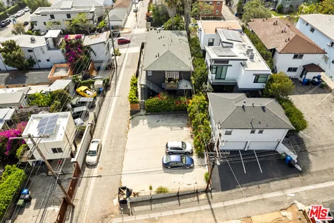 an aerial view of multiple houses