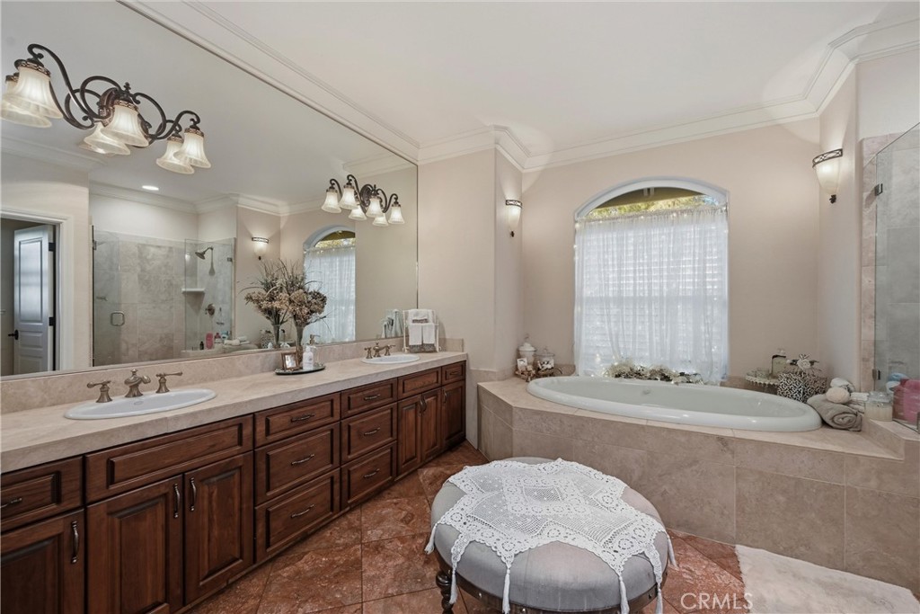 18750 Fernwood Road Hidden Valley Lake, CA 95467 - Photo 33 of 53 a spacious bathroom with a double vanity sink mirror and double