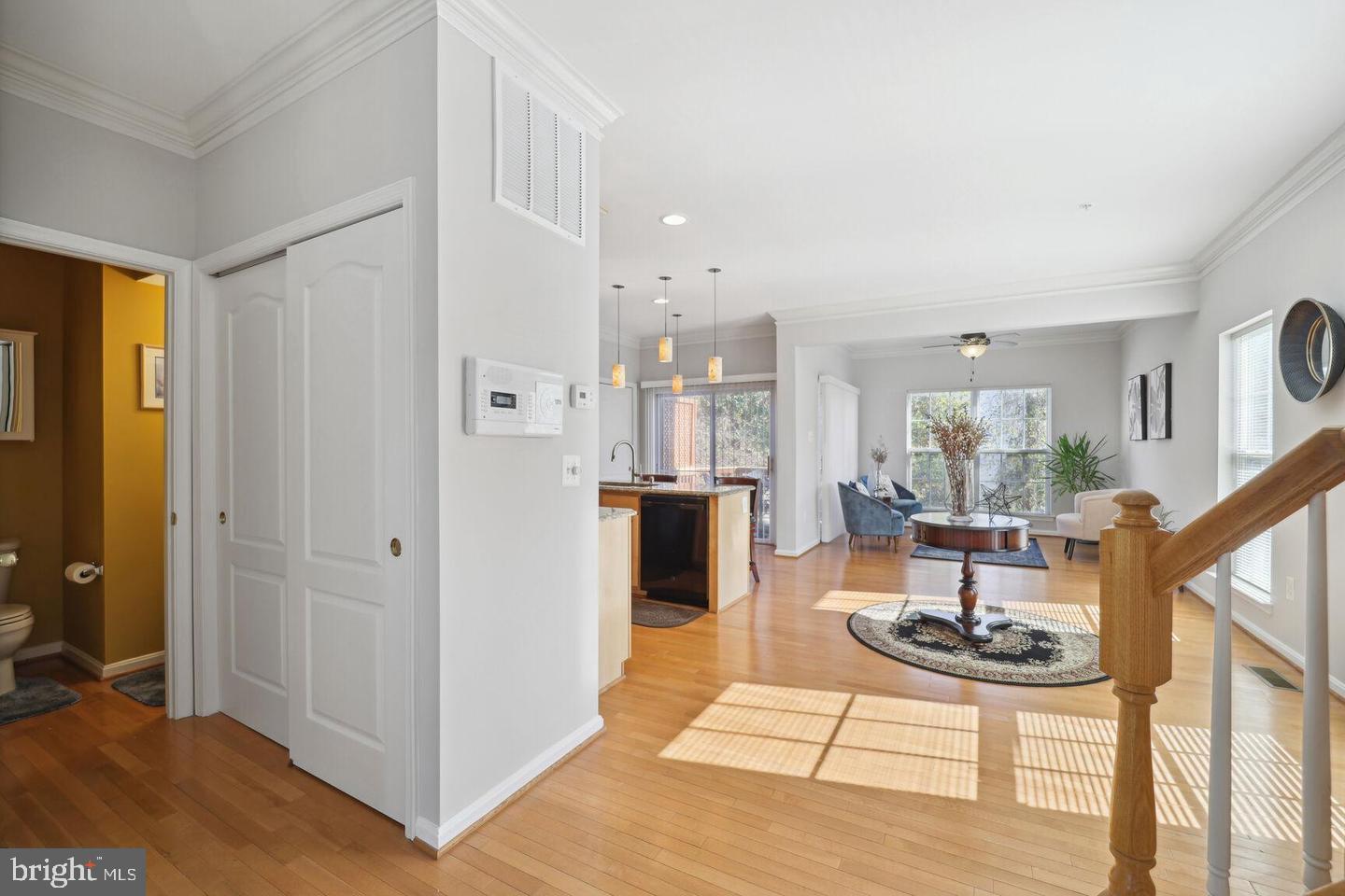 1116 Ring Bill Loop Upper Marlboro, MD 20774 - Photo 12 of 42 a living room with furniture a rug and kitchen view
