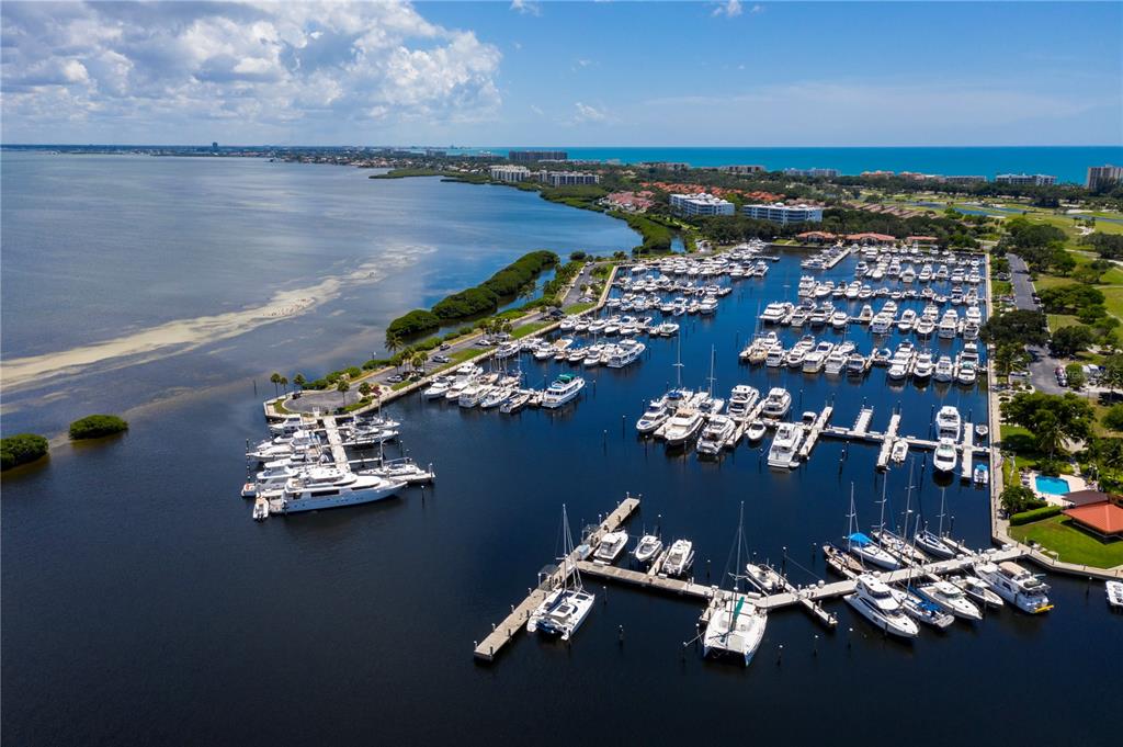 455 Longboat Club Road, Unit 402 Longboat Key, FL 34228 - Photo 48 of 48 an aerial view of a house and a kitchen view