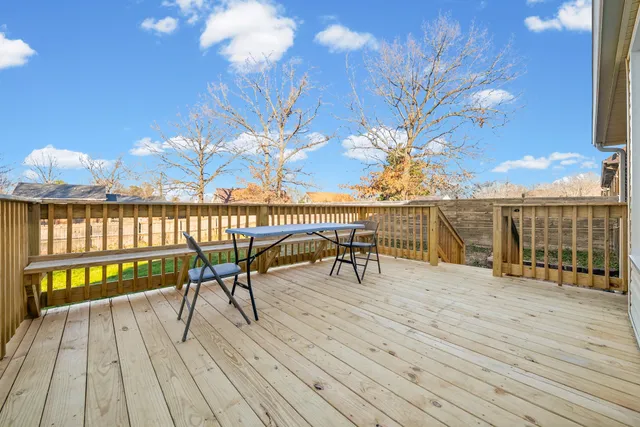 a view of a chairs with a on deck