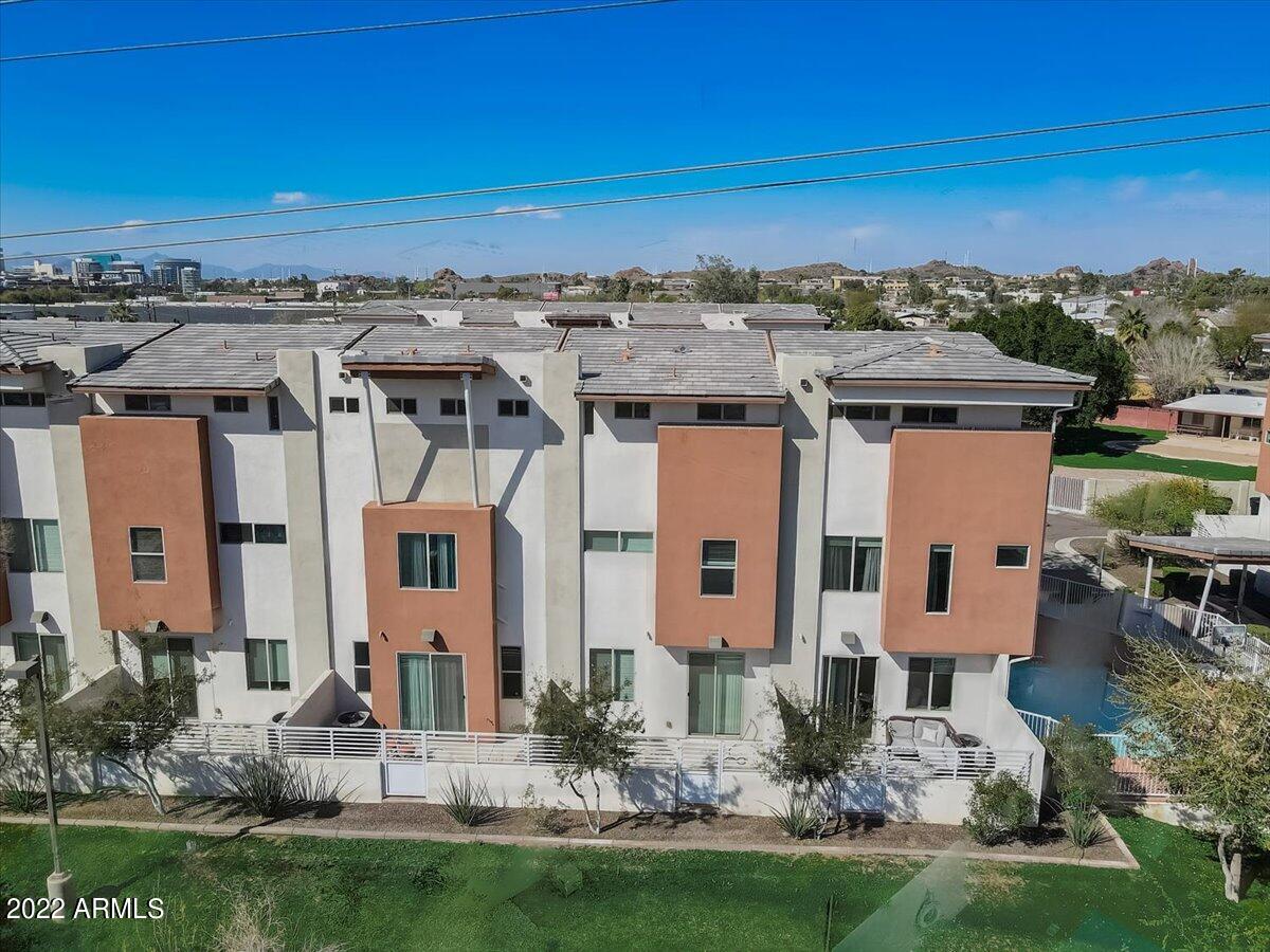 1282 East Curry Road Tempe, AZ 85288 - Photo 41 of 56 an aerial view of residential houses with outdoor space and swimming pool