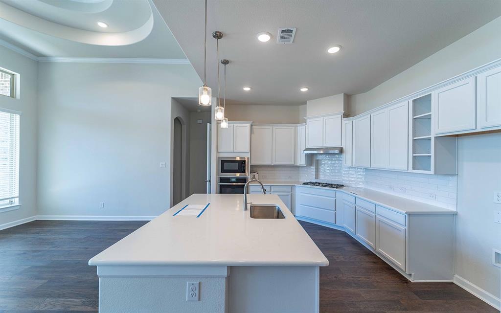 1907 Rondinella Drive Rockwall, TX 75032 - Photo 8 of 21 a kitchen with kitchen island a sink stainless steel appliances and cabinets