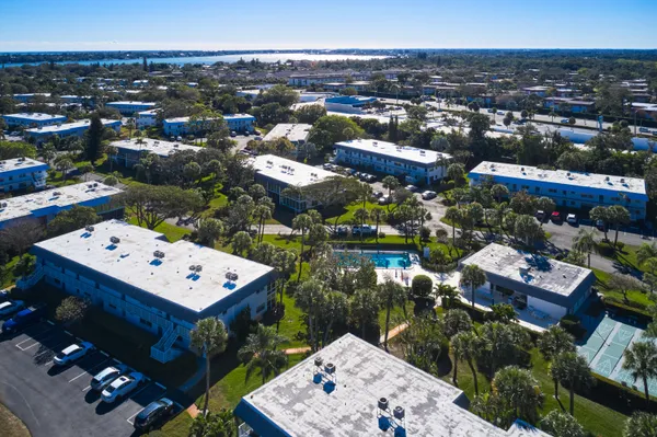an aerial view of a city