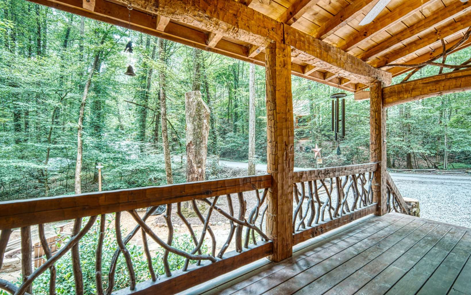 889 Joann Sisson Road Blue Ridge, GA 30513 - Photo 31 of 41 a view of balcony with wooden floor