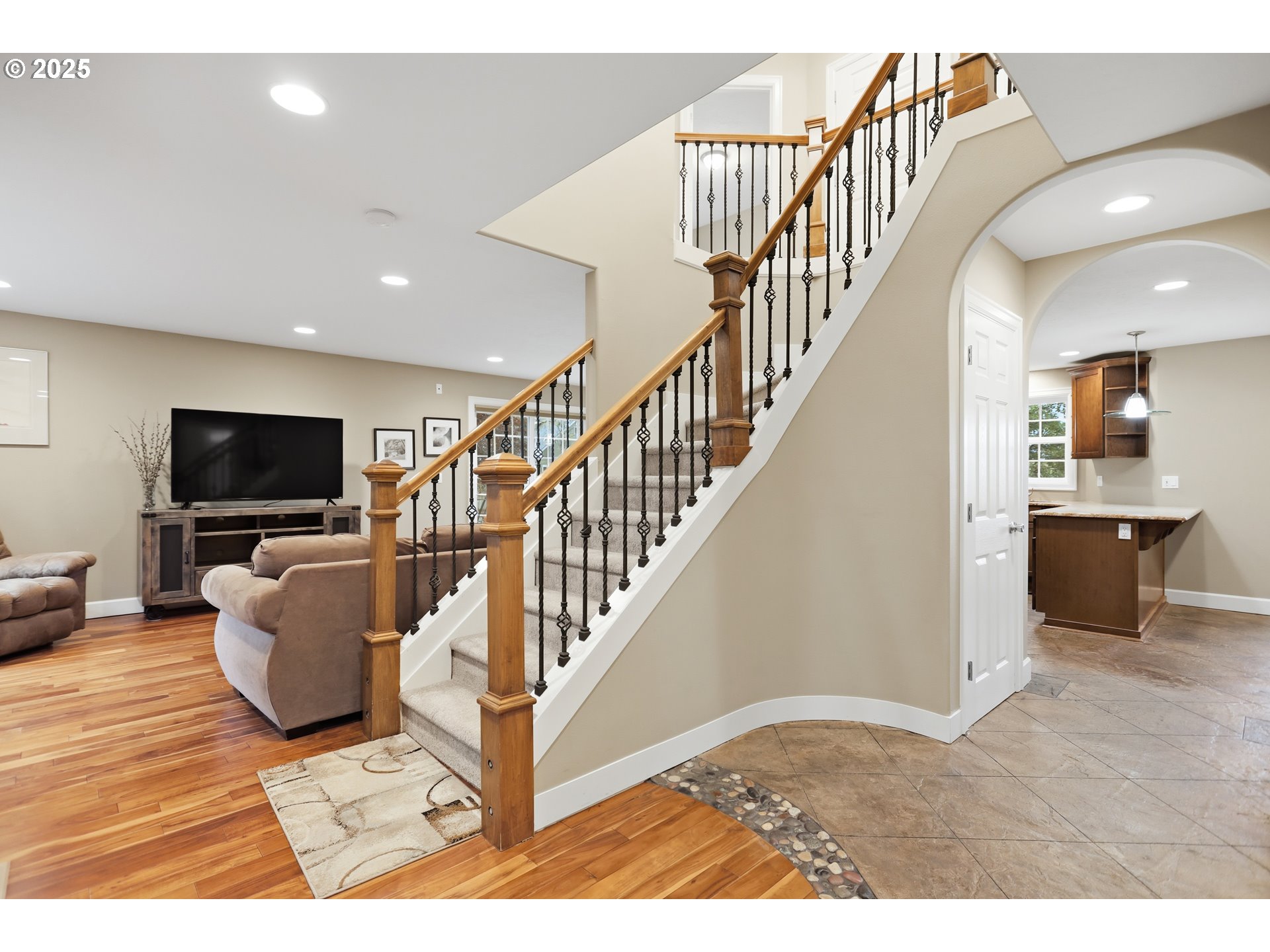 602 Frankton Road Hood River, OR 97031 - Photo 19 of 47 a view of a living room and a flat screen tv