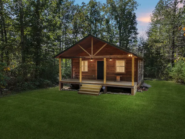 a view of a backyard