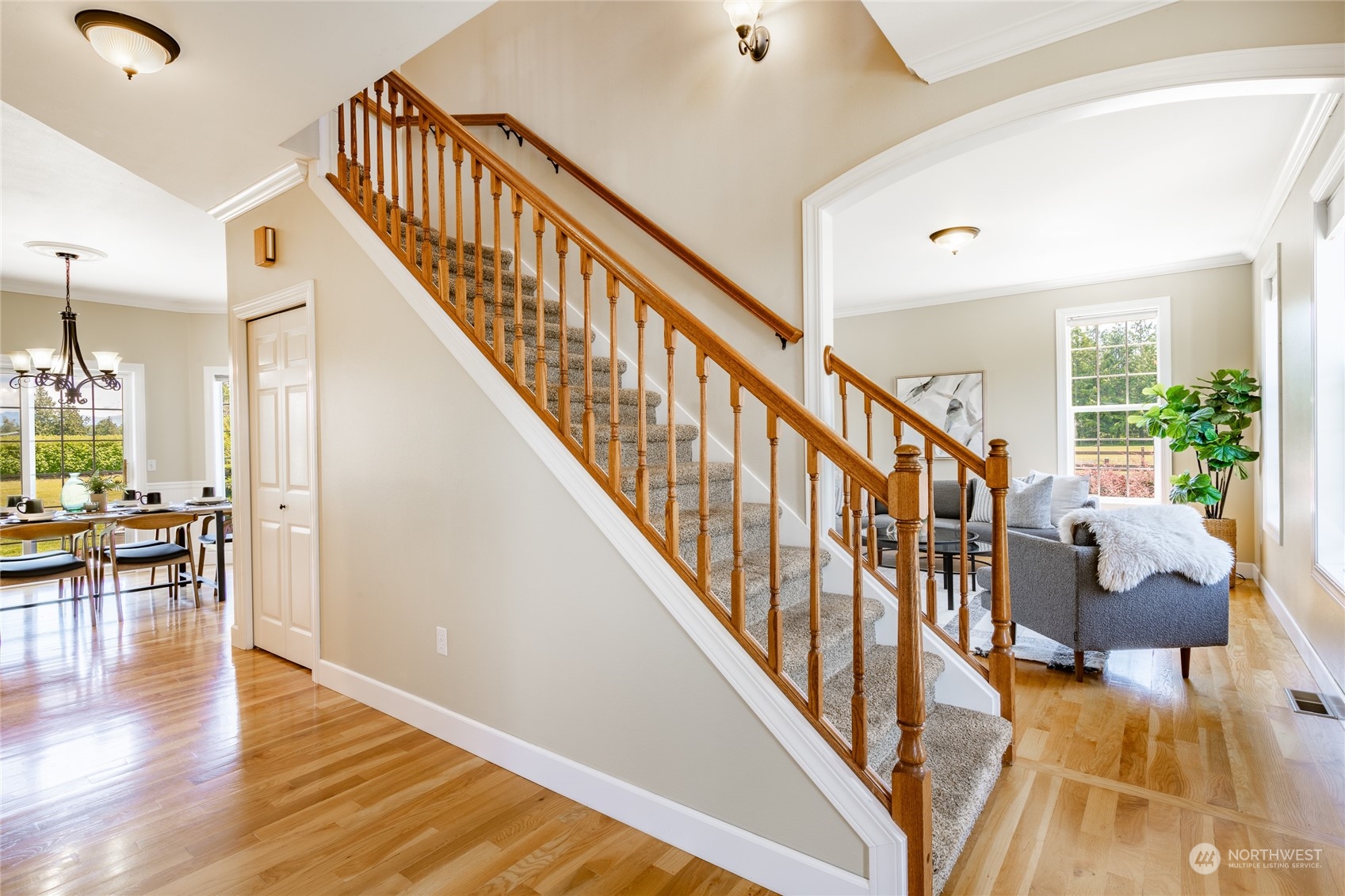 6708 Woodlyn Road Ferndale, WA 98248 - Photo 8 of 40 a view of entryway and hall with wooden floor