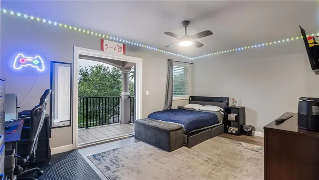 a view of a chairs and table in patio