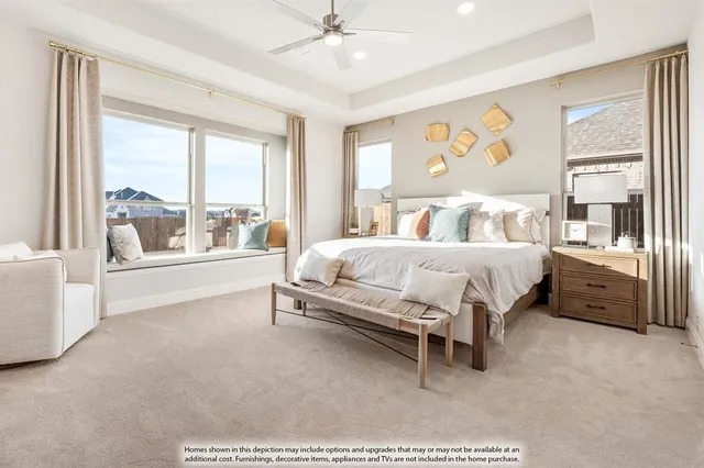 a bedroom with a large bed and a large window