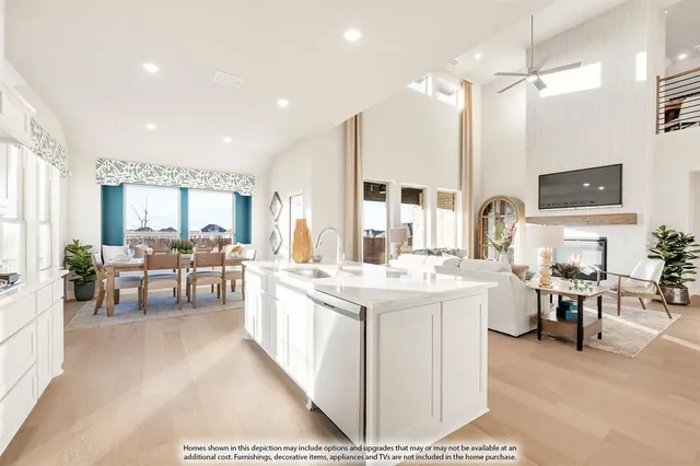 a kitchen with lots of counter top space