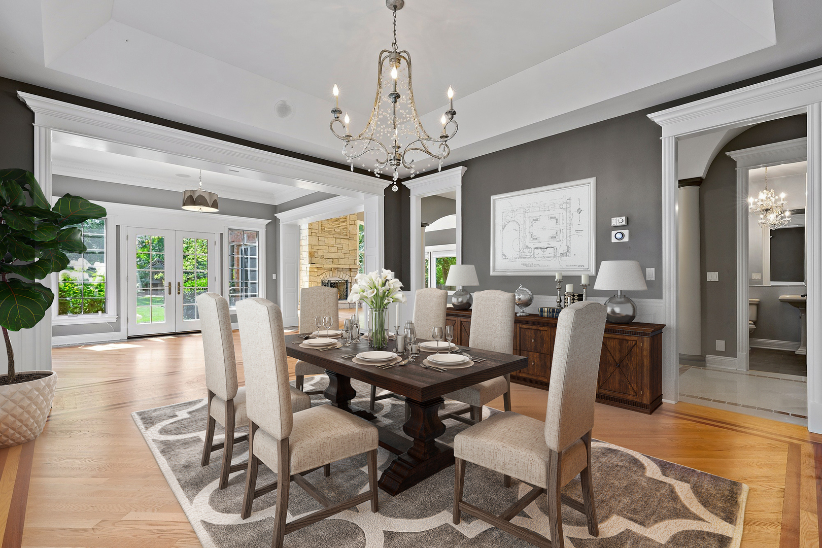 3151 Keystone Road Northbrook, IL 60062 - Photo 11 of 48 a view of a dining room with furniture window and wooden floor