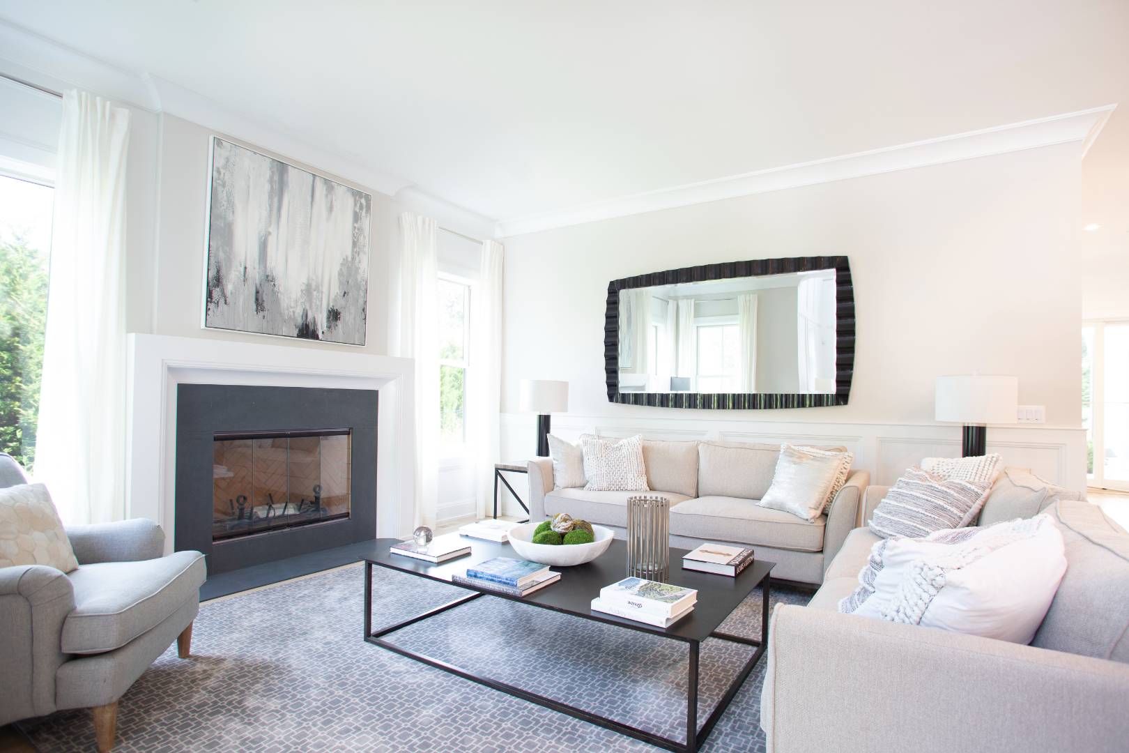 12 Sellentin Way Bridgehampton, NY 11932 - Photo 17 of 49 a living room with furniture and a fireplace