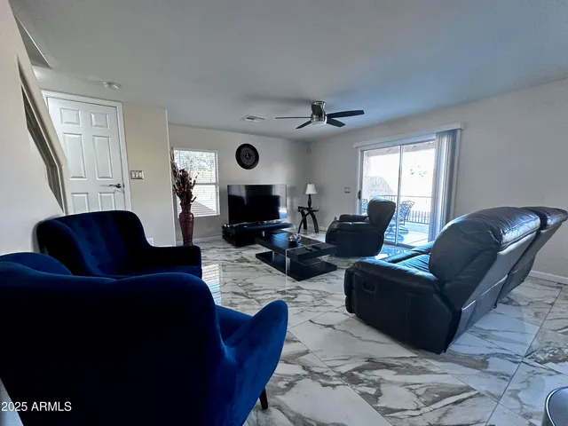 a living room with furniture