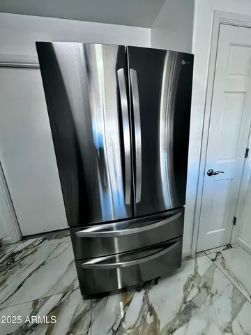 a close view of sink and microwave