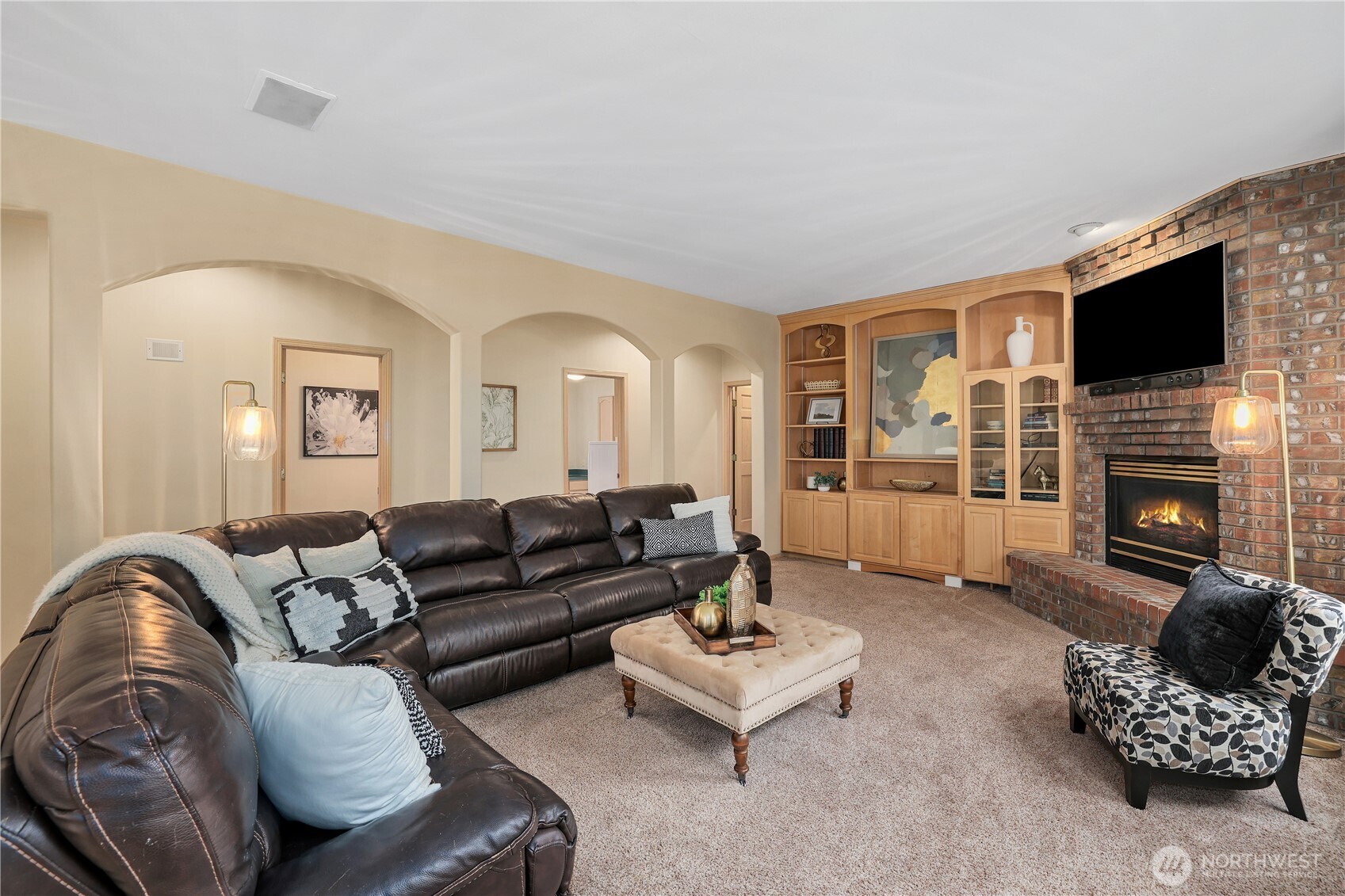 423 Southwest 348th Court Federal Way, WA 98023 - Photo 14 of 39 a living room with furniture and a fireplace