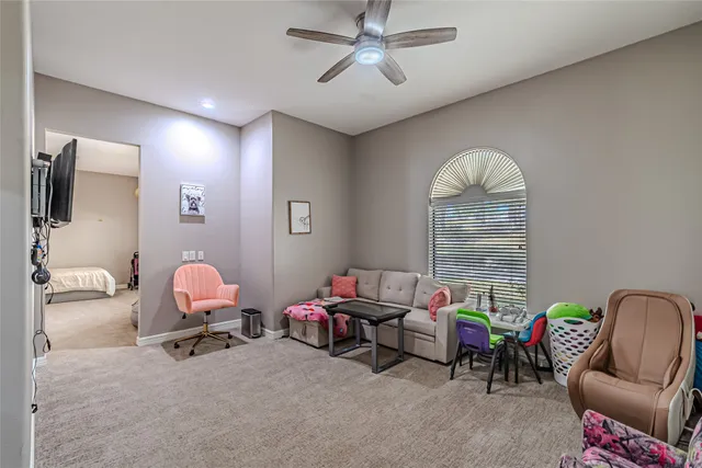 a living room with furniture