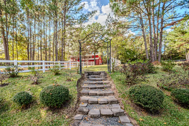 a childrens park with lots of trees