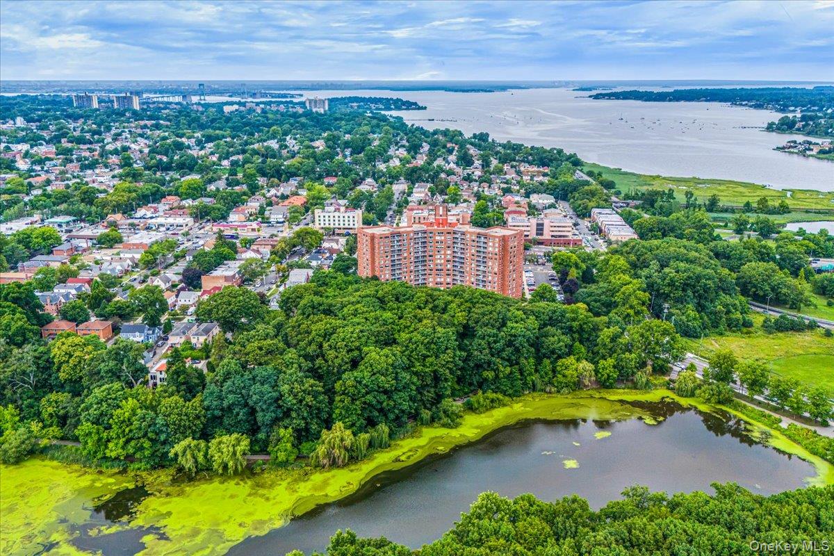 220-55 46th Avenue, Unit 5P Queens, NY 11361 - Photo 22 of 24 an aerial view of residential houses with outdoor space and trees