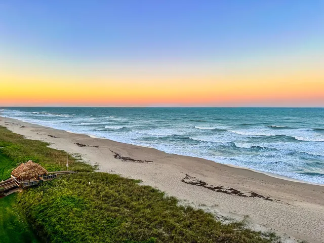 a view of beach and ocean