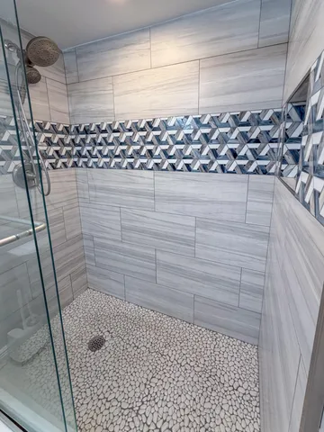 a bathroom with a shower