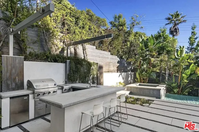 a view of an outdoor space with seating area