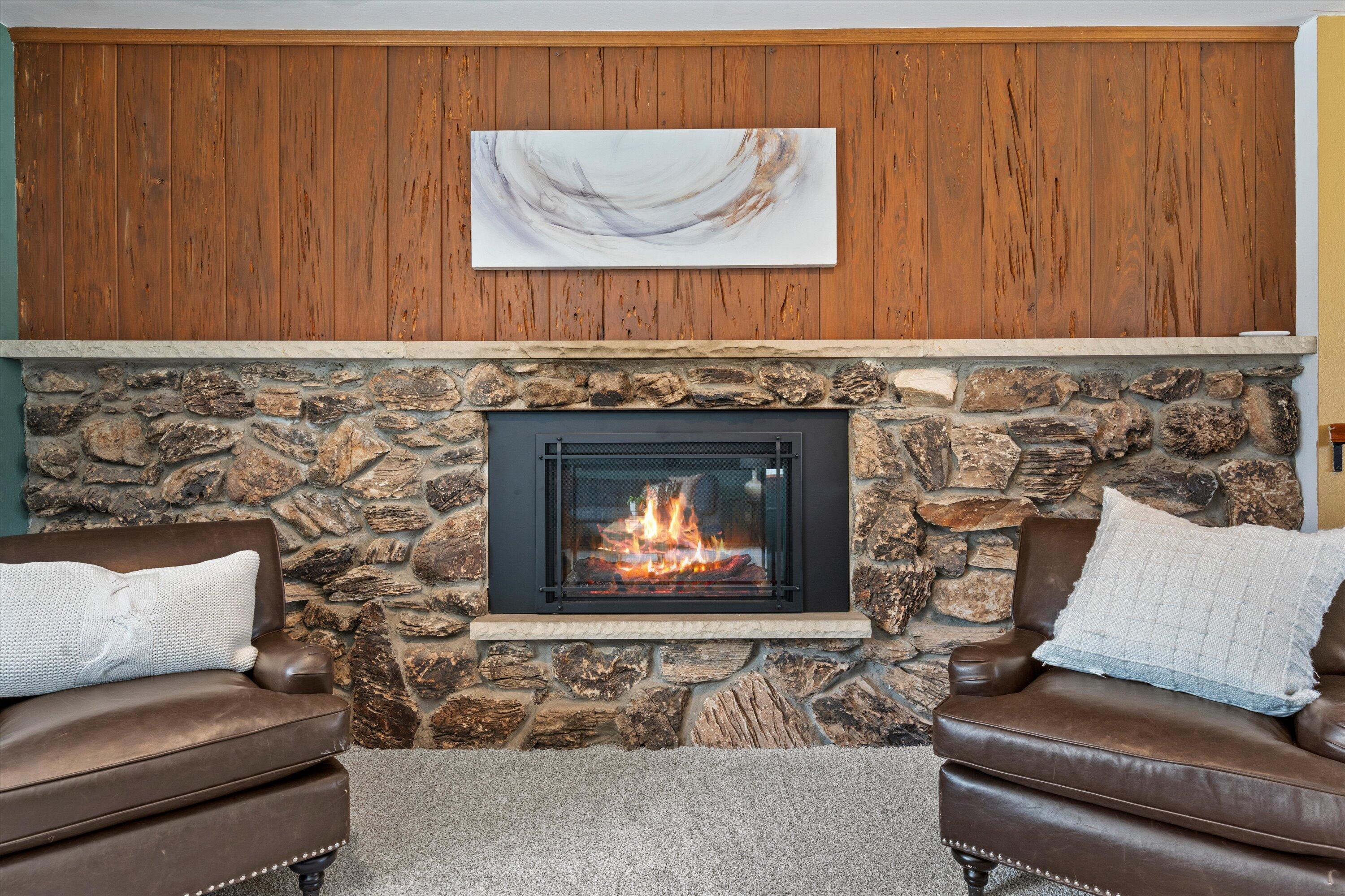 17505 Azure Lane Brookfield, WI 53045 - Photo 20 of 49 Dual-Sided Fireplace For Cozy Evenings