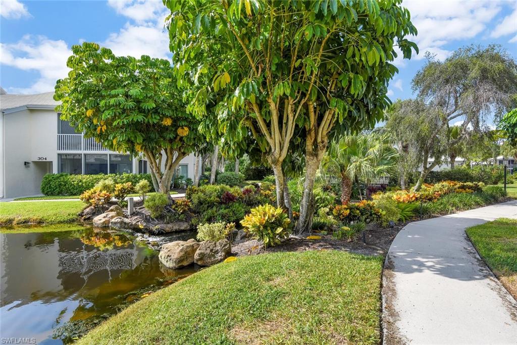 780 Willowbrook Drive, Unit 707 Naples, FL 34108 - Photo 28 of 36 a view of a garden with a bench