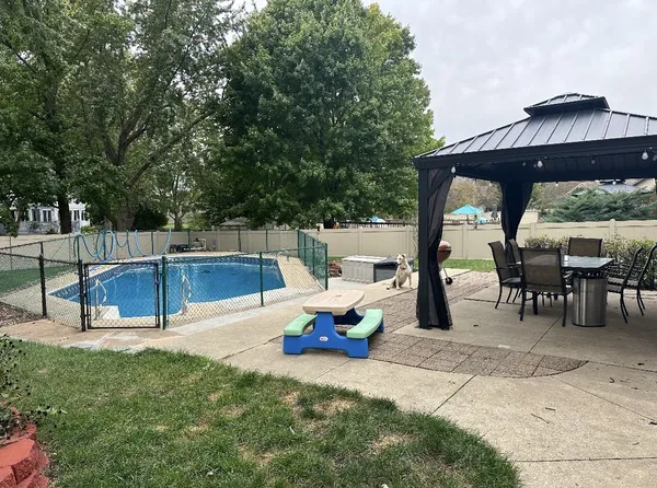 a view of outdoor space yard deck patio and fire pit