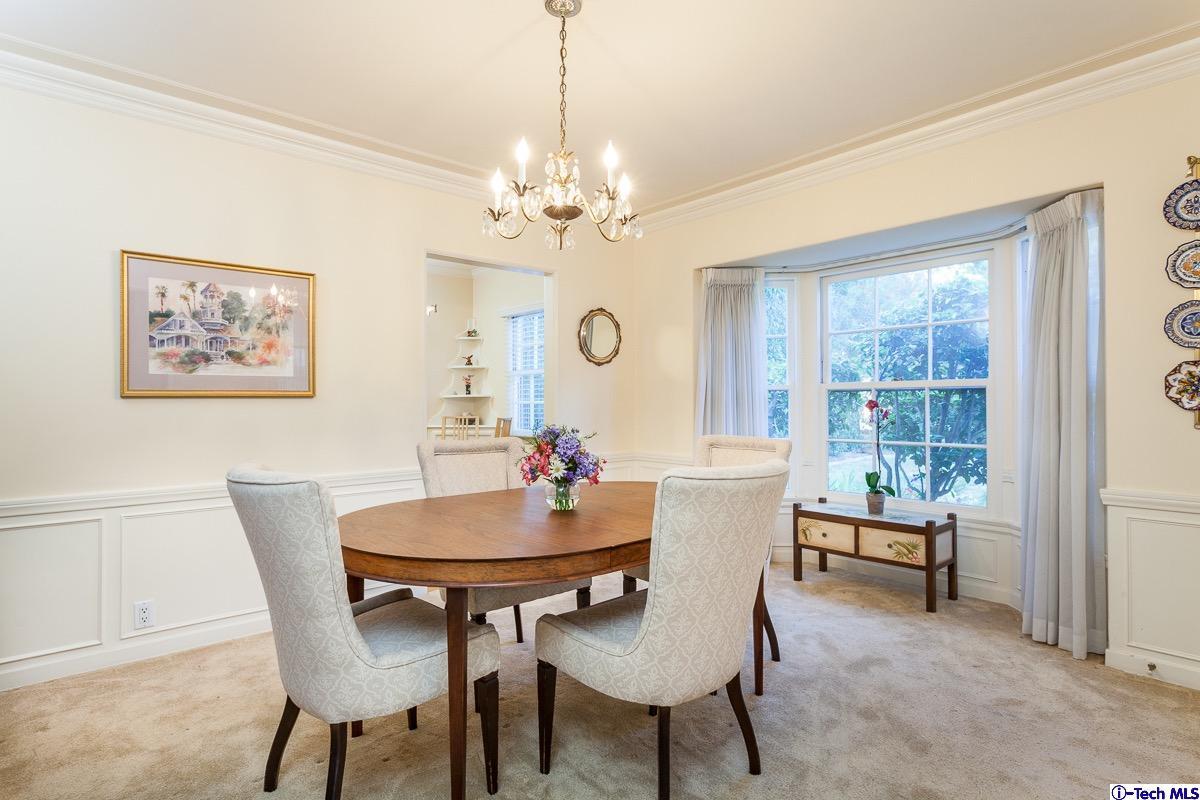 44 San Miguel Road Pasadena, CA 91105 - Photo 6 of 18 a view of a dining room with furniture window and outside view