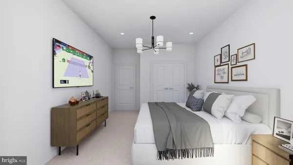 a bedroom with bed and window