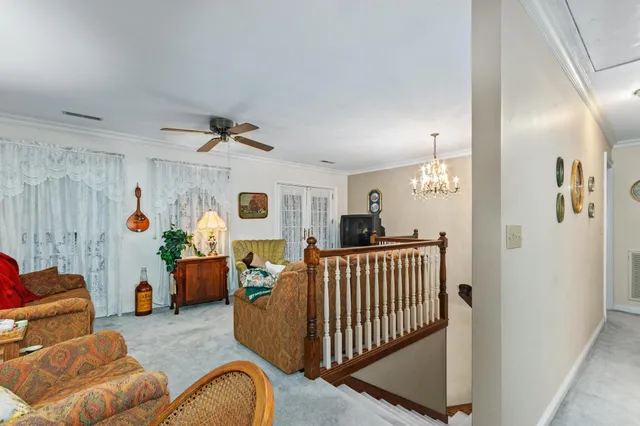 a living room with furniture