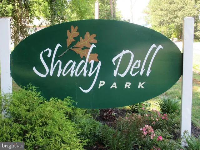 a view of a sign in a garden