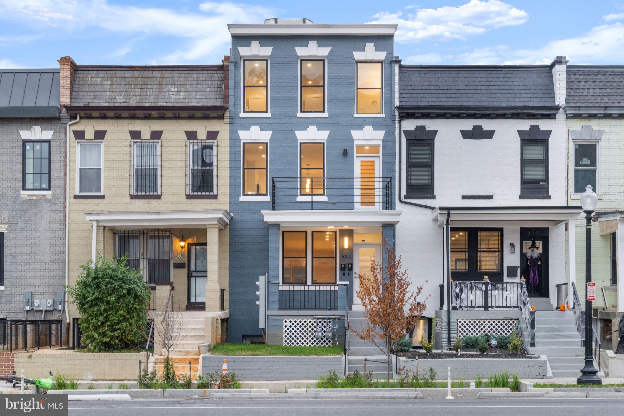 front view of a brick building