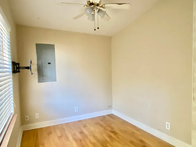 an empty room with a window