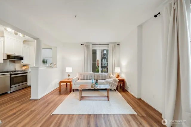 a living room with furniture and a couch