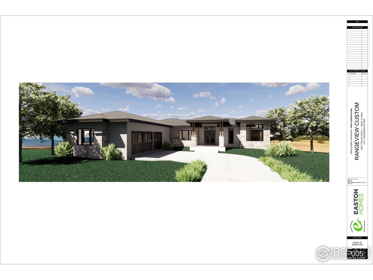 a view of house with a yard and potted plants