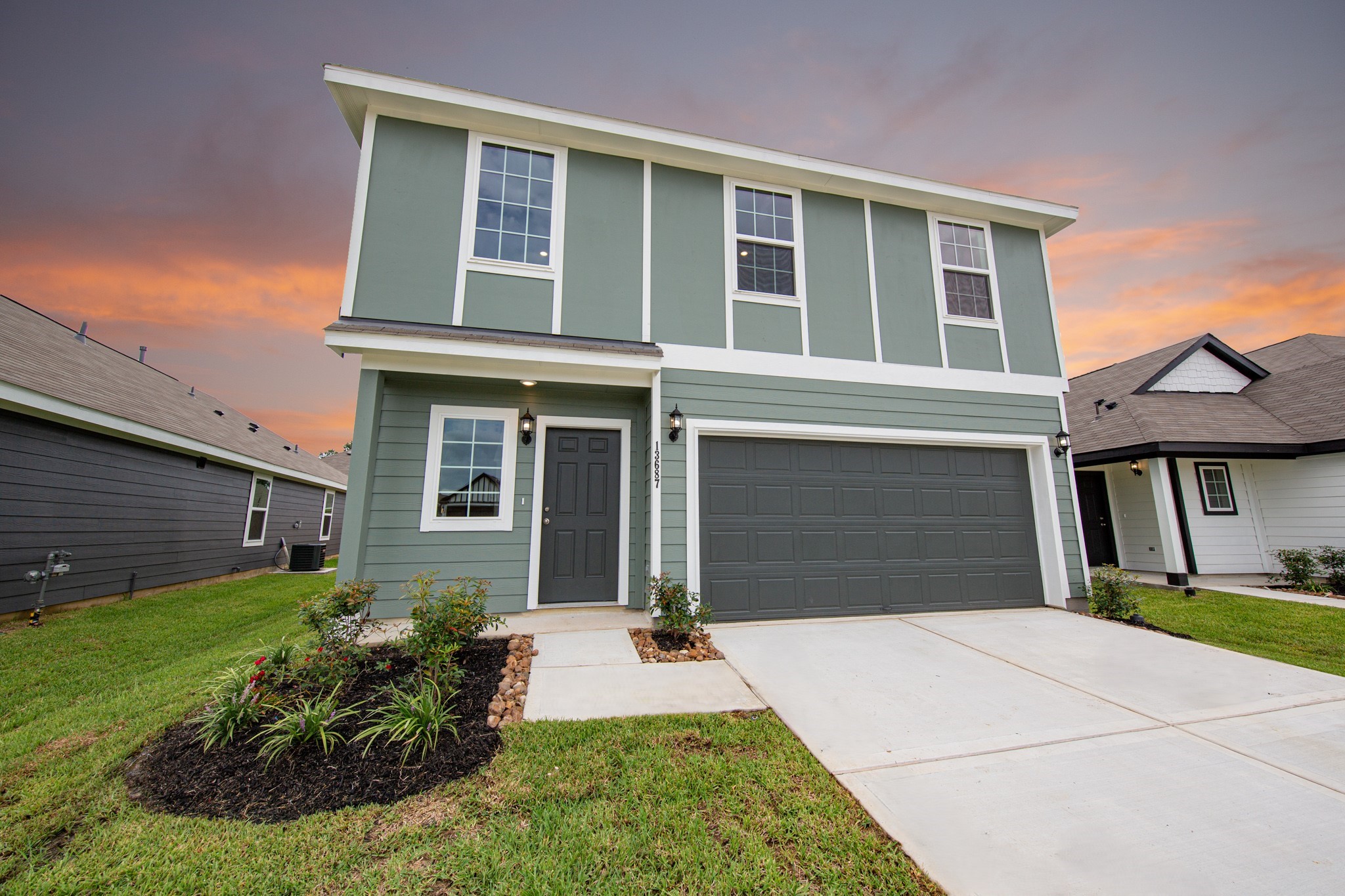 front view of a house with yard