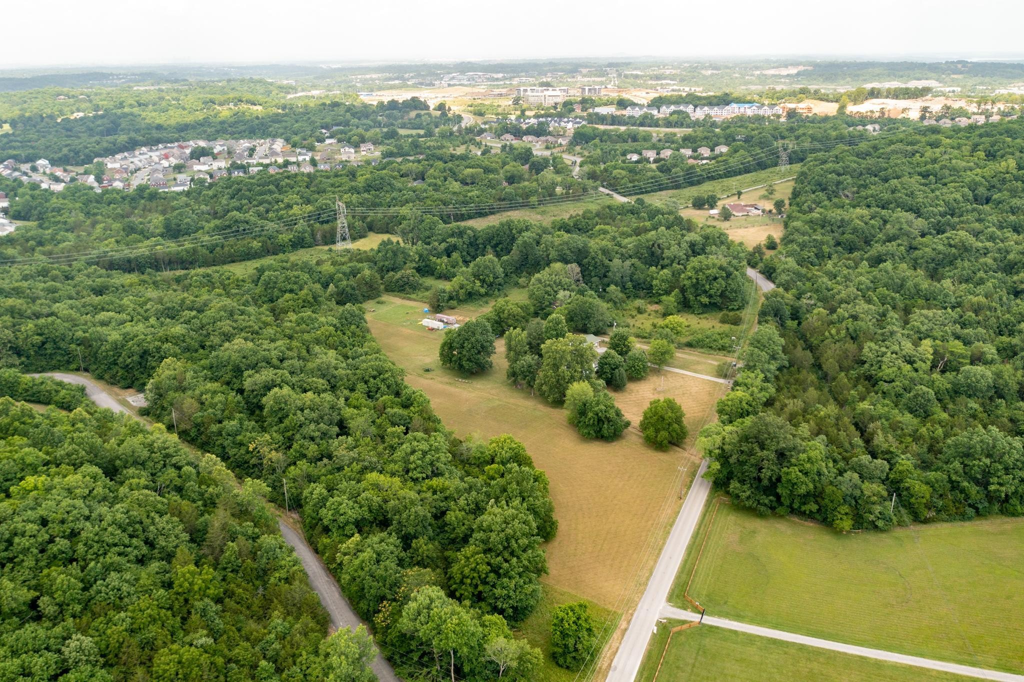 5799 Cane Ridge Road Antioch, TN 37013 - Photo 42 of 45 an aerial view of green landscape with trees houses and lake view