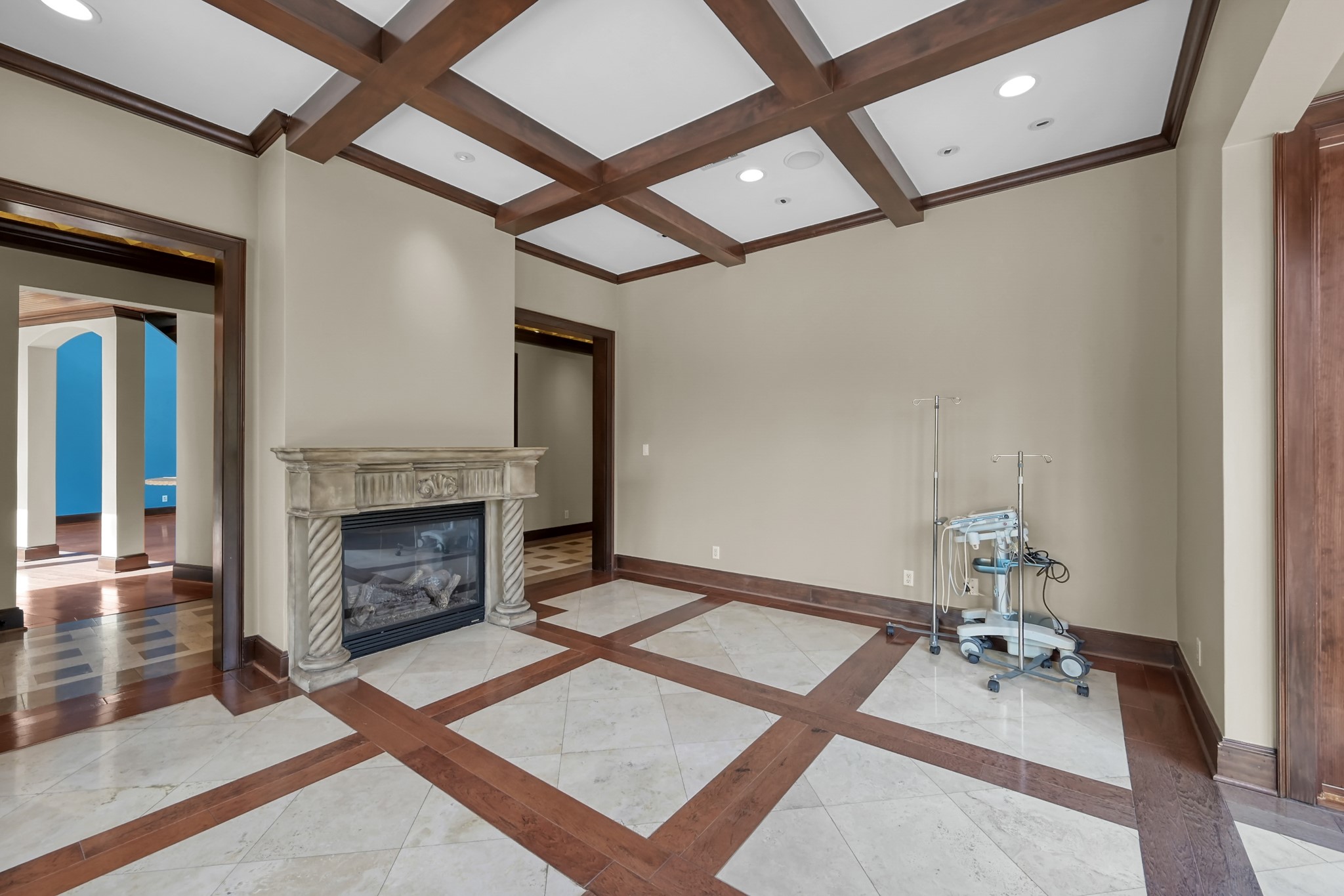 9602 Chatfield Street Houston, TX 77025 - Photo 17 of 48 a living room with furniture and a fireplace