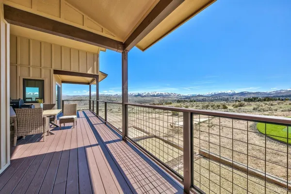 a view of balcony with chairs