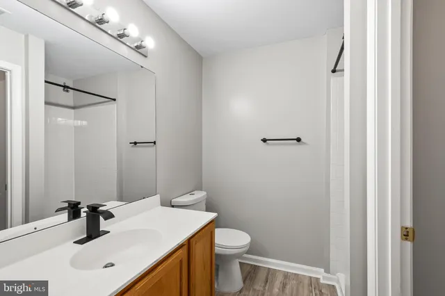 a bathroom with a sink toilet and vanity