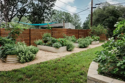 a view of a backyard