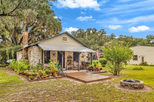 a view of an outdoor space and swimming pool