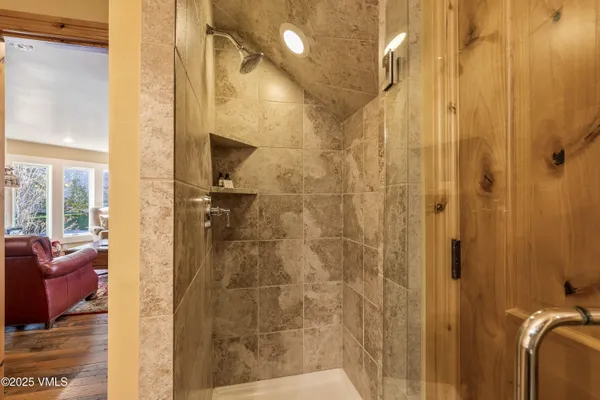 a bathroom with a shower