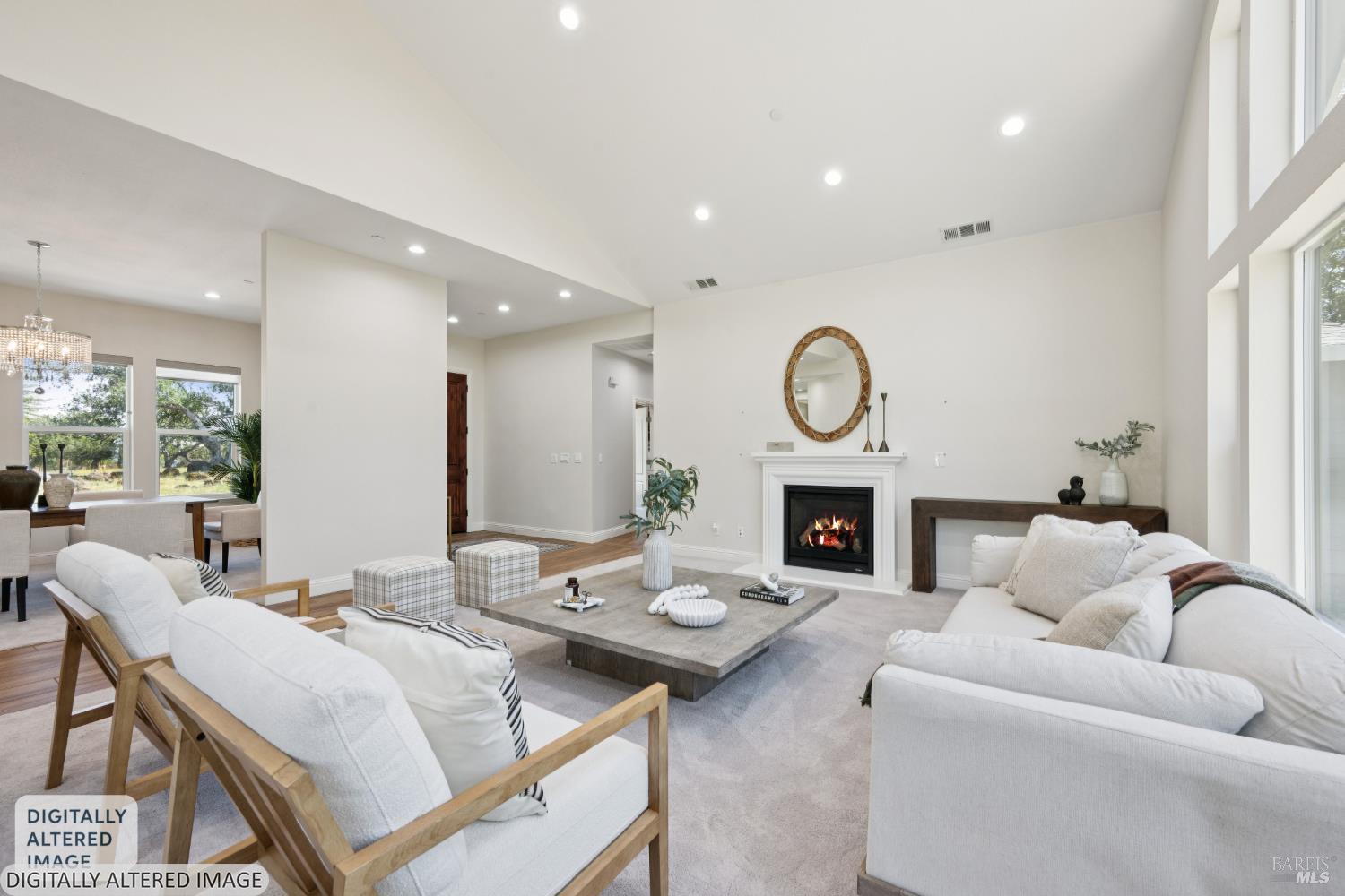 4665 Upper Ridge Road Santa Rosa, CA 95404 - Photo 7 of 71 a living room with furniture a fireplace and a window