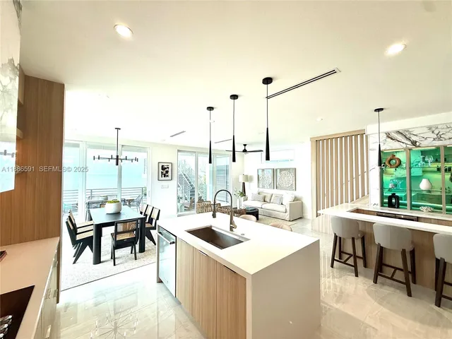 a dining room with furniture