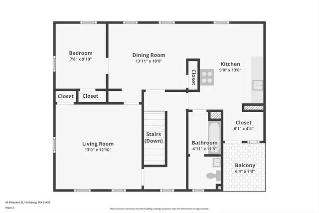 $1,799 | 43 Pleasant Street, Unit 2, Fitchburg, MA 01420