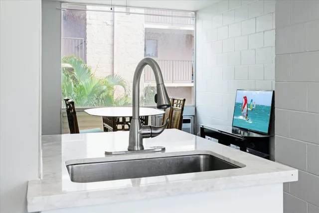a close view of sink and a faucet